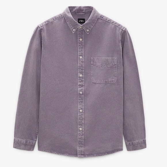 Zara Other - Zara Men's Purple Denim Shirt